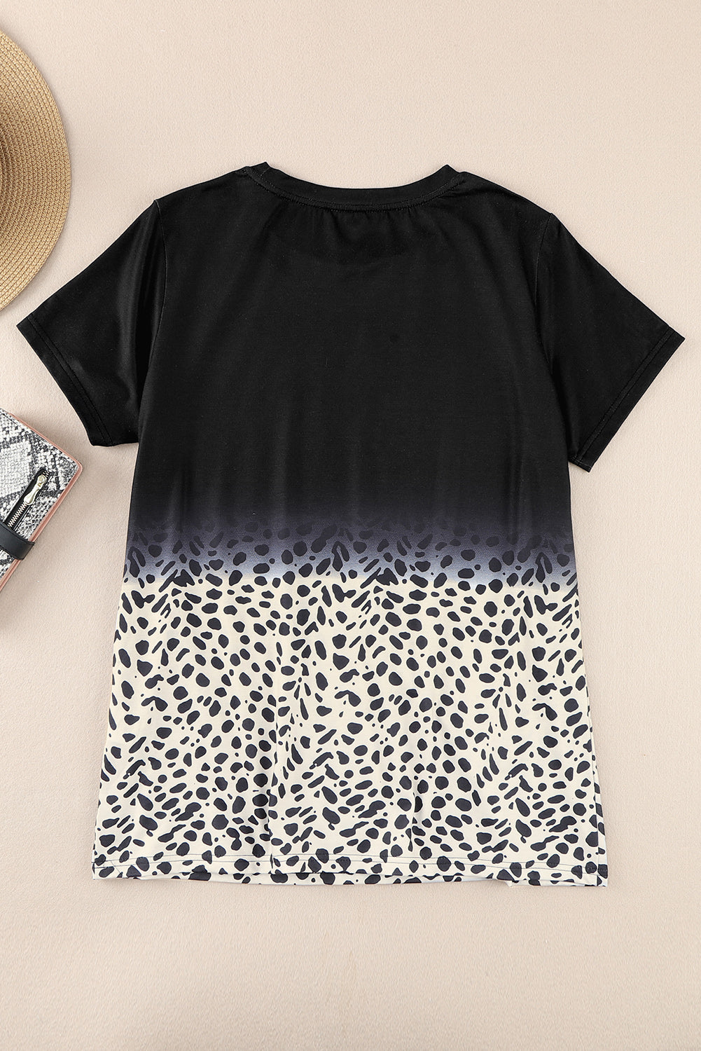 Black Gradient Leopard Lace V Neckline Tank Top