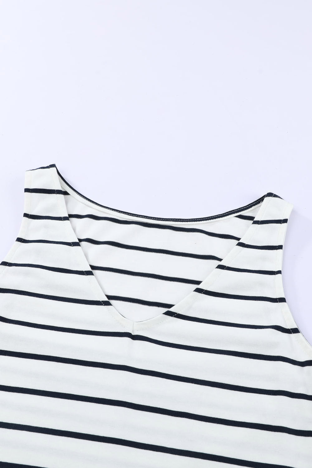Blue Striped V Neck Sleeveless Maxi Dress
