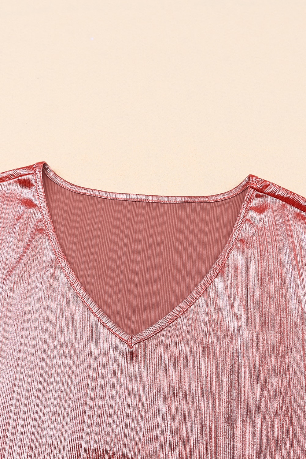 Pink Copper Textured Oversize Foil T-Shirt