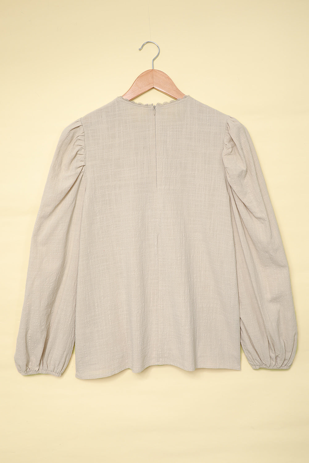 Billowed Sleeve Crew Neck Blouse