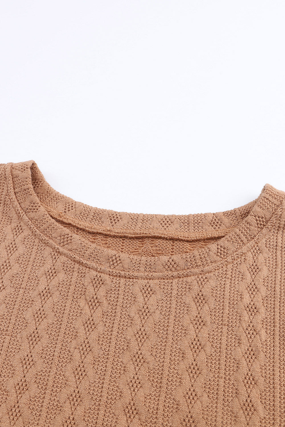 Khaki Subtle Cable Knit Plus Size Jumper