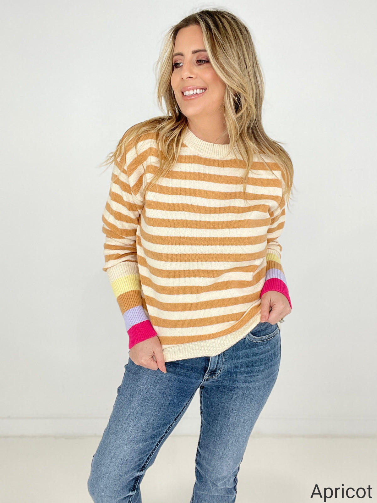 Crew Neck Striped Sweater