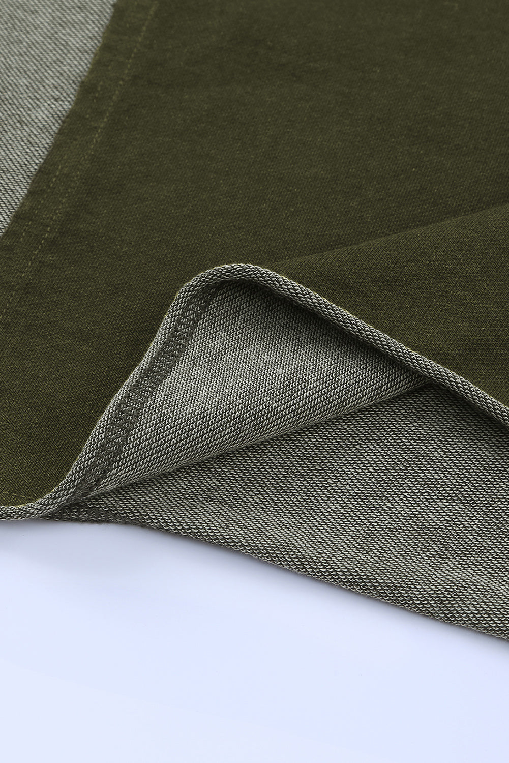 Green Patchwork Button Down Neckline Hoodie
