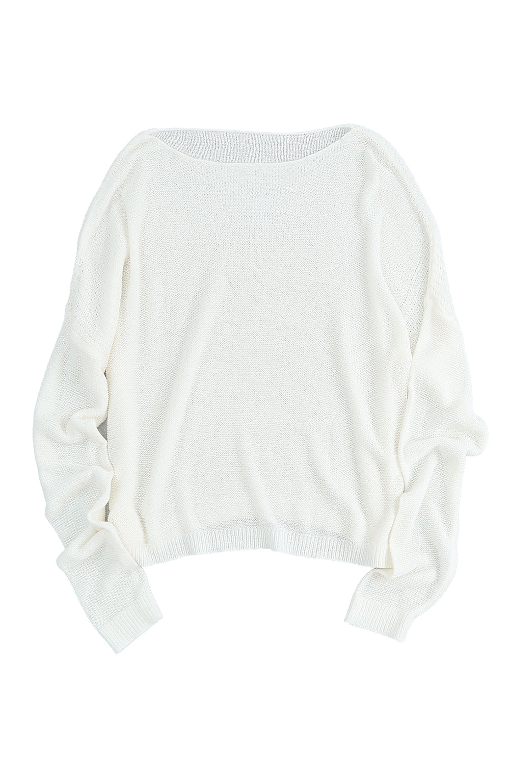 Apricot Solid Drop Shoulder Pullover Sweater