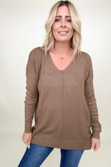 Front Seam Light Knit Sweater