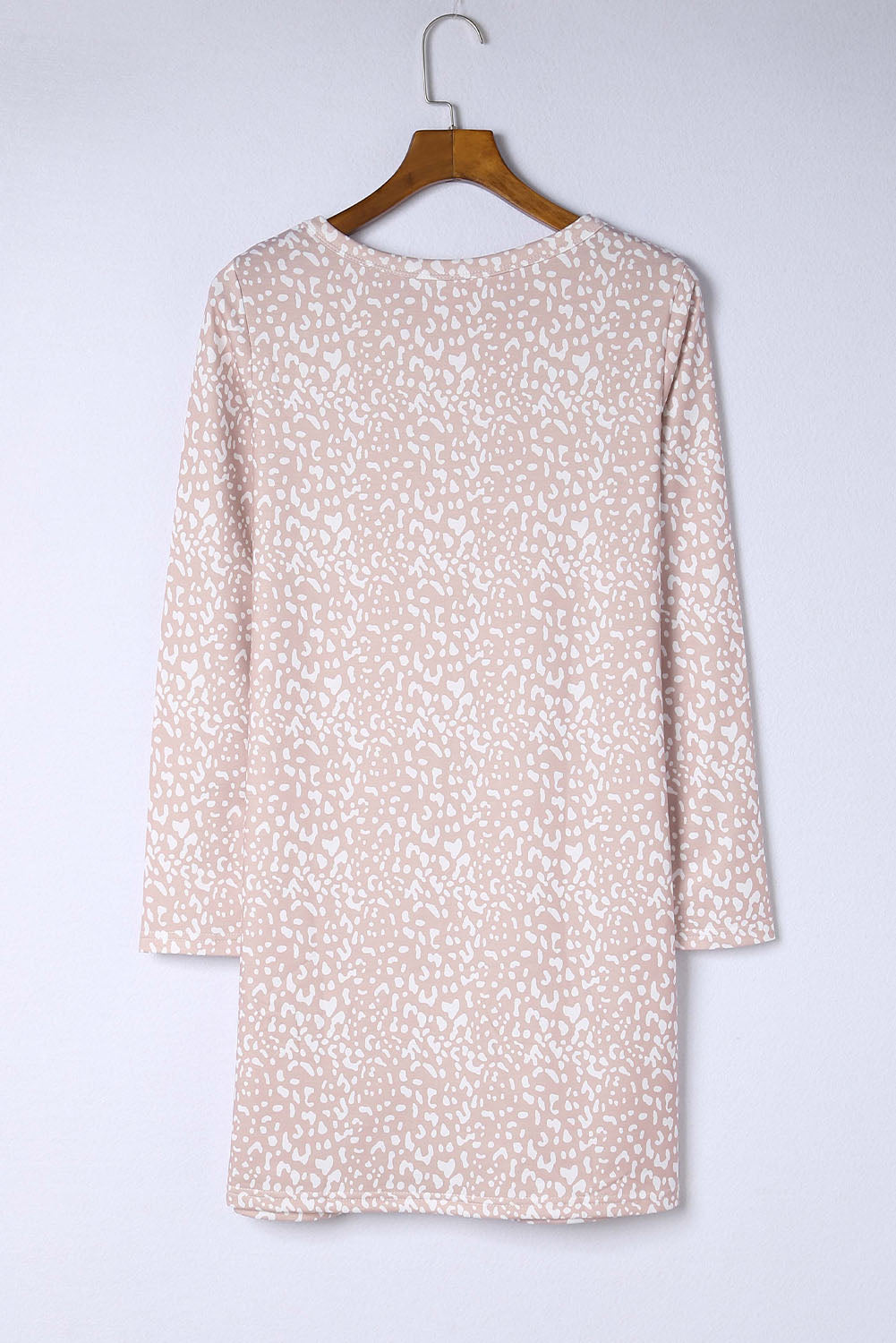 Long Sleeve Animal Print T-shirt Dress