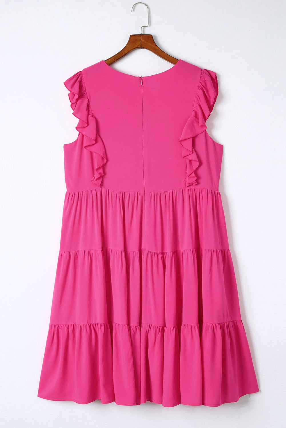 Rose Plus Size Ruffled Sleeveless Babydoll Mini Dress