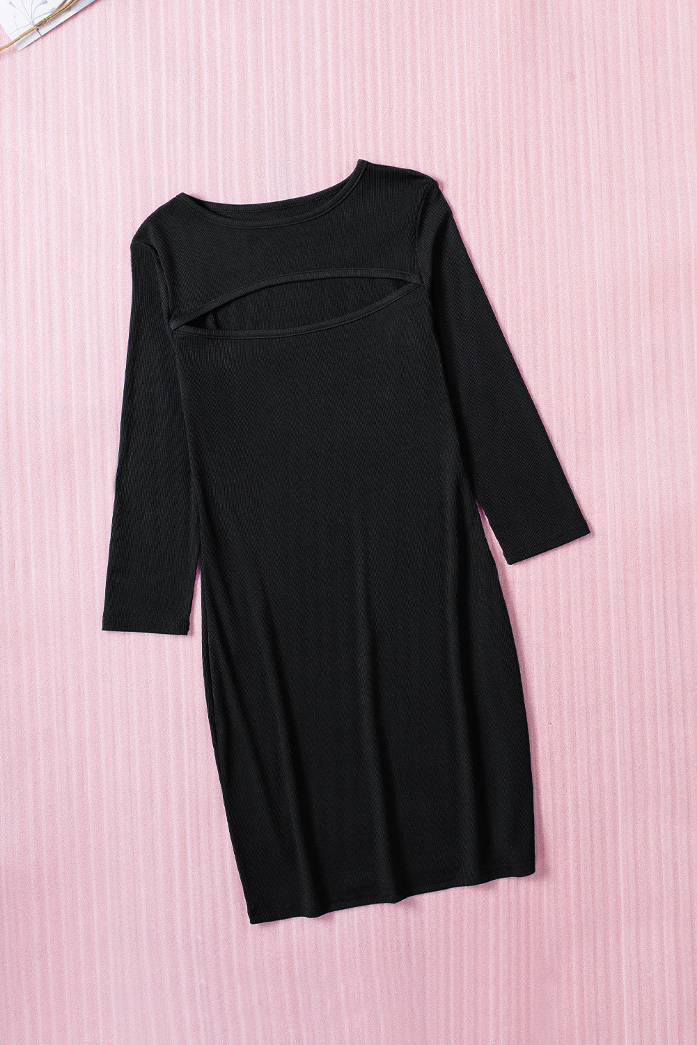 Black Cut-out Long Sleeve Bodycon Mini Dress