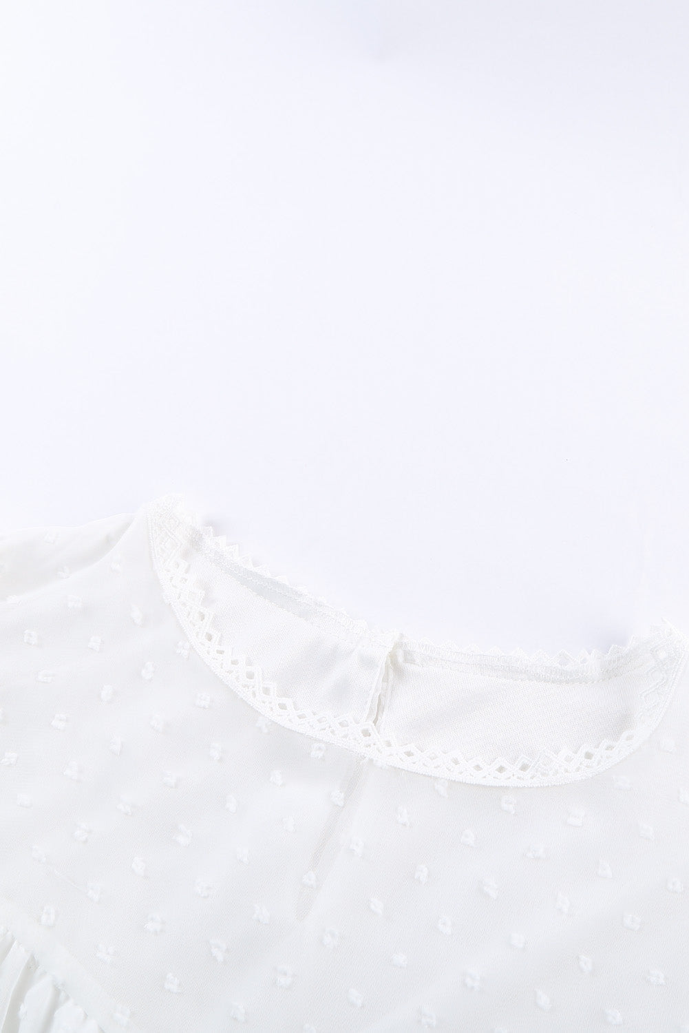 White Polka Dot Lace Ruffled Tank Top