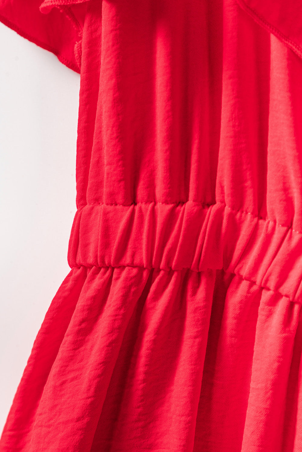 Red One Shoulder Ruffle High Low Maxi Dress