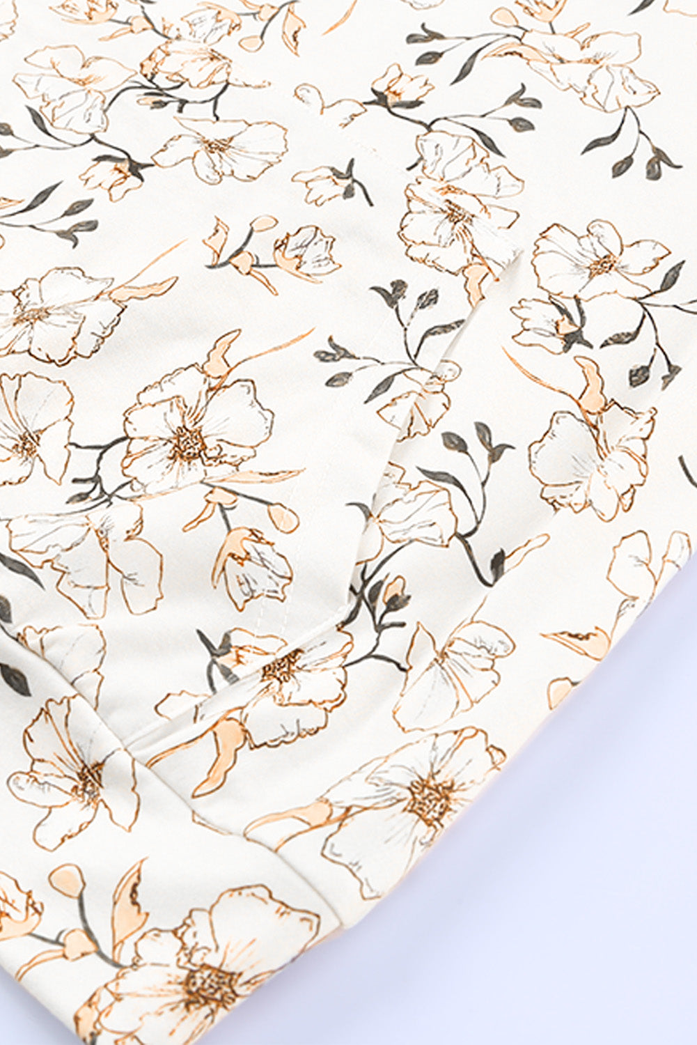 White Cowl Neck Floral Print Sweatshirt