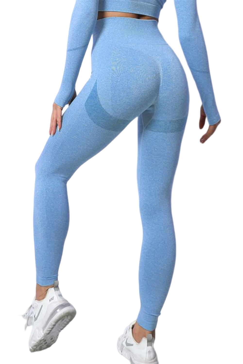 Gray Butt Lift High Waist Ankle Length Yoga Pants