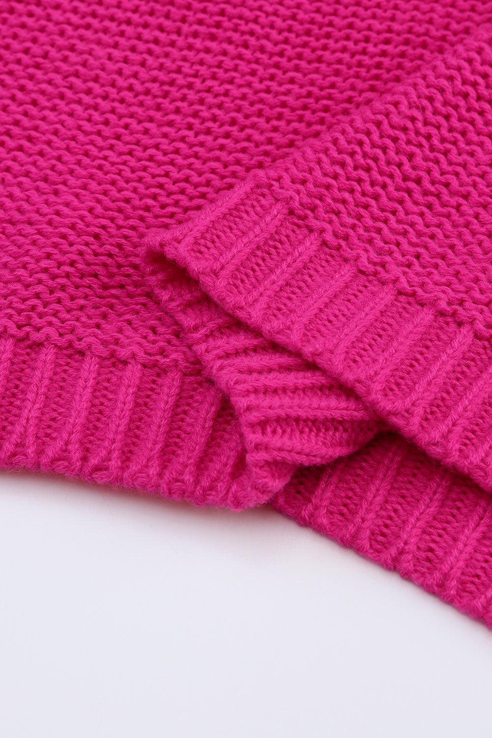 Khaki Hollowed Bubble Sleeve Knit Sweater
