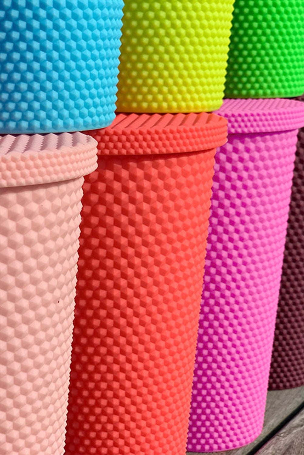 Pink Reusable Matte Plastic Tumbler Cup