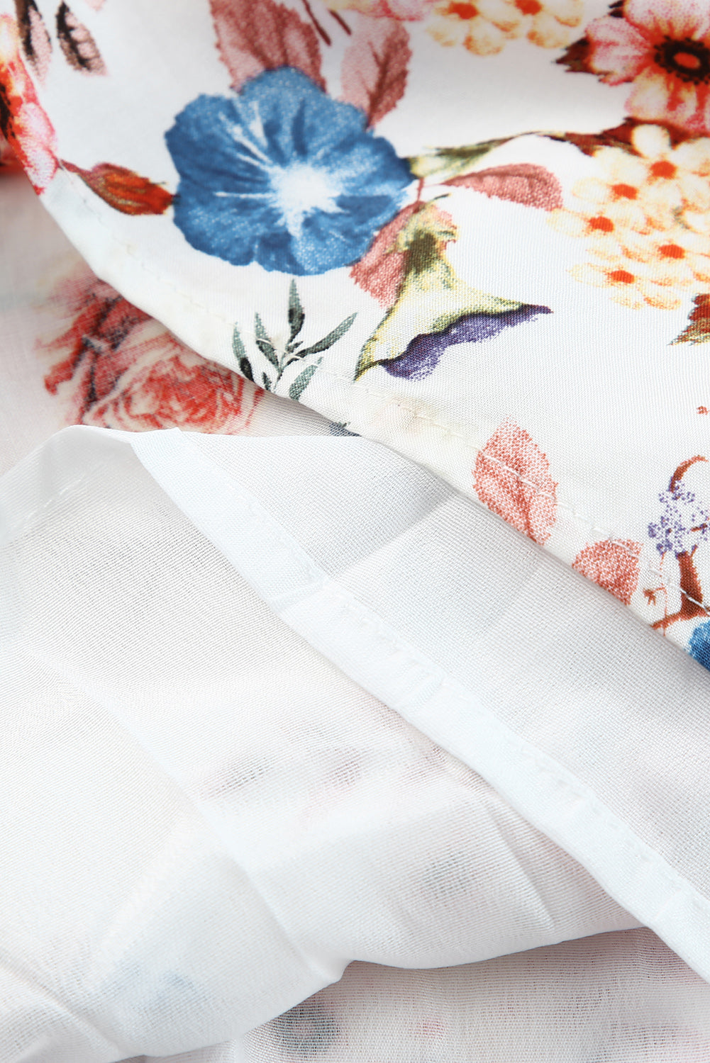 White Off Shoulder Smocked Waist Floral Dress