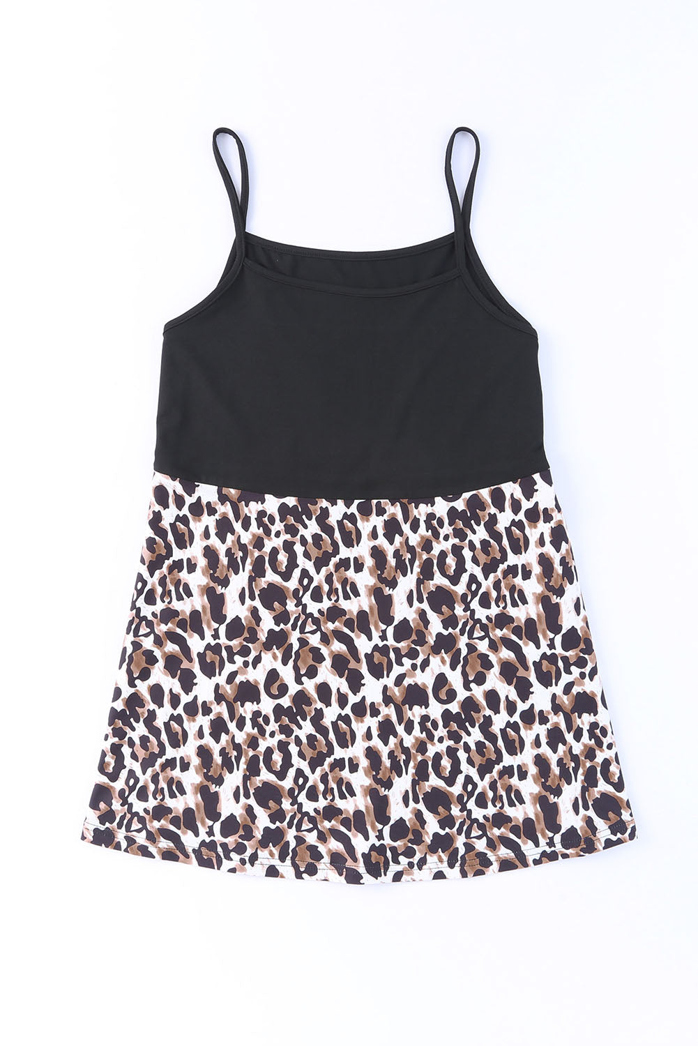 Leopard Patchwork Spaghetti Strap Tank Top