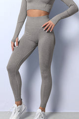 Gray Butt Lift High Waist Ankle Length Yoga Pants