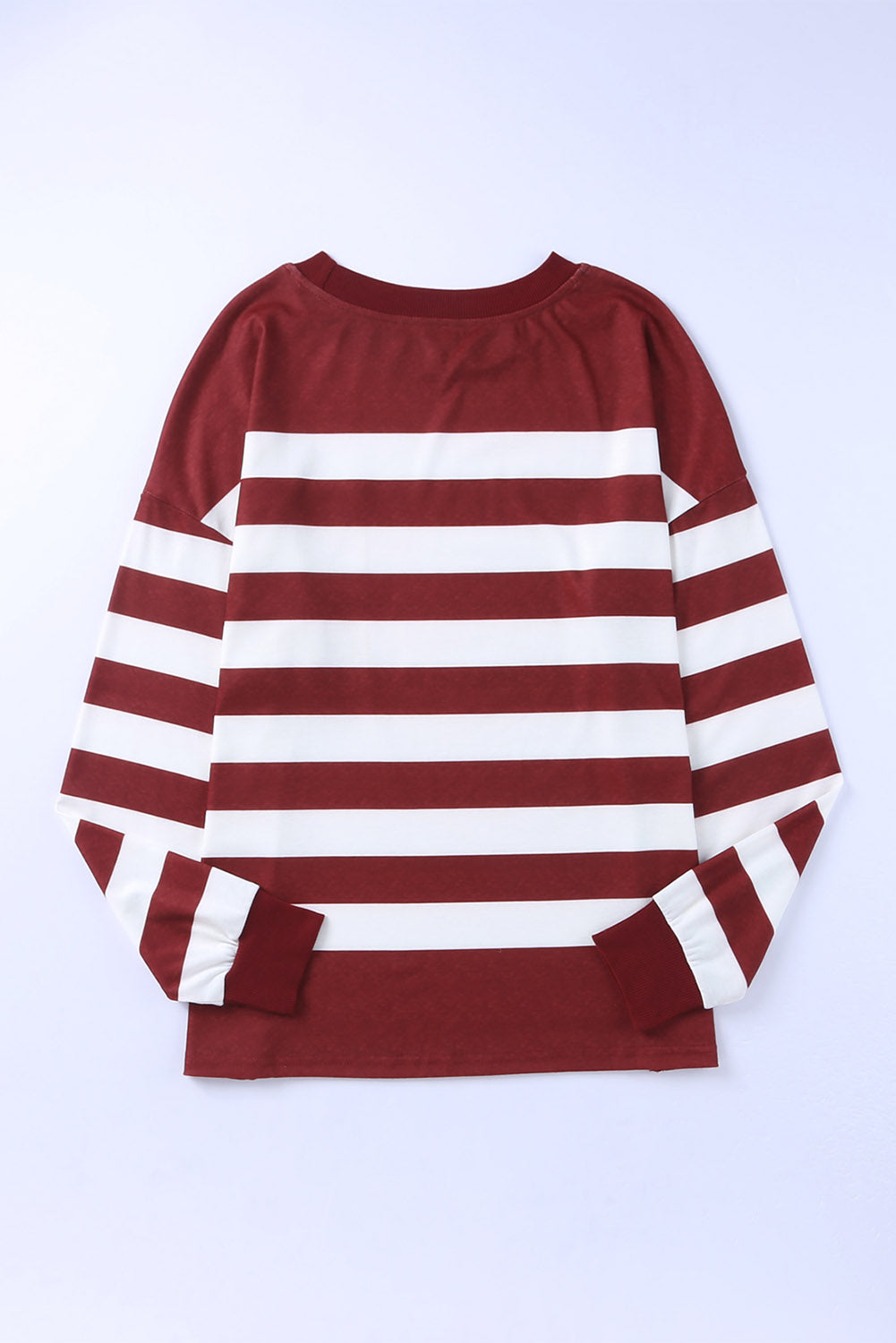 Red Print Pocketed Long Sleeve Top with Slits