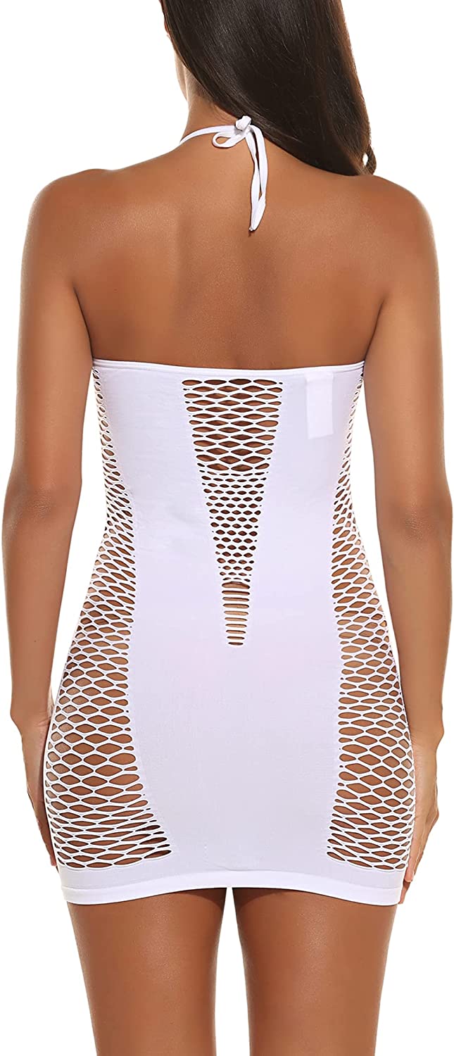 Avidlove Lingerie Fishnet Dress Mesh Badydoll Fishnet Bodysuit See Through Chemise