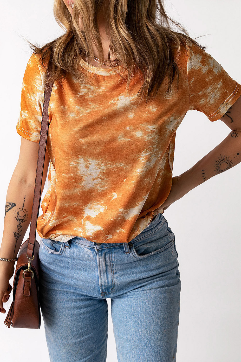 Yellow Tie Dye Crew Neck Short Sleeve T-Shirt