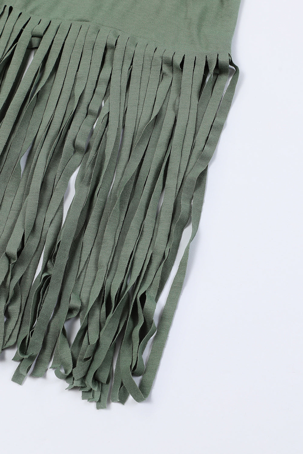 Green Fringe Knit Duster Cardigan
