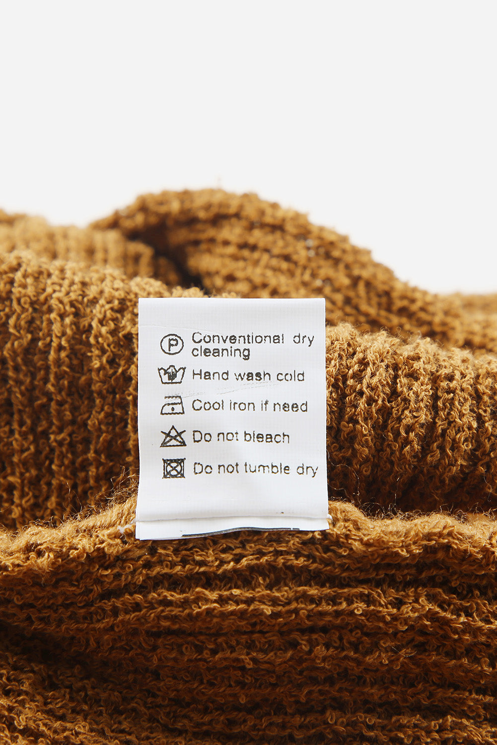 Khaki High Neck Hollow-out Crossed Wrap Knit Sweater