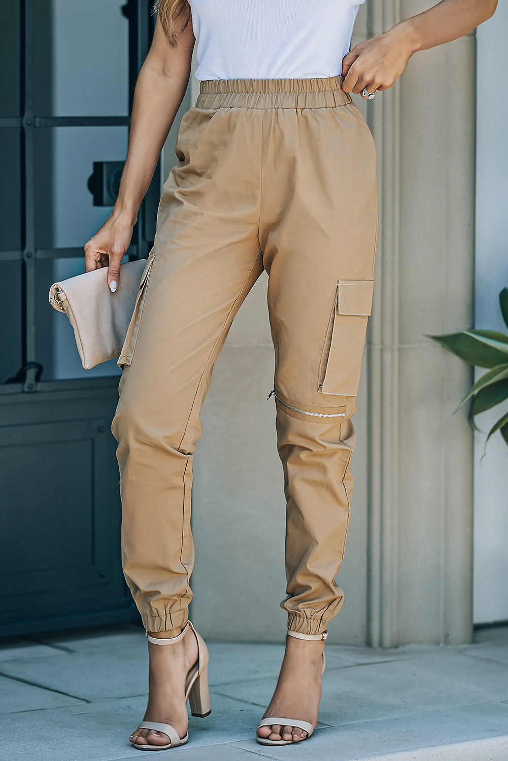 Casual High Waist Cargo Joggers