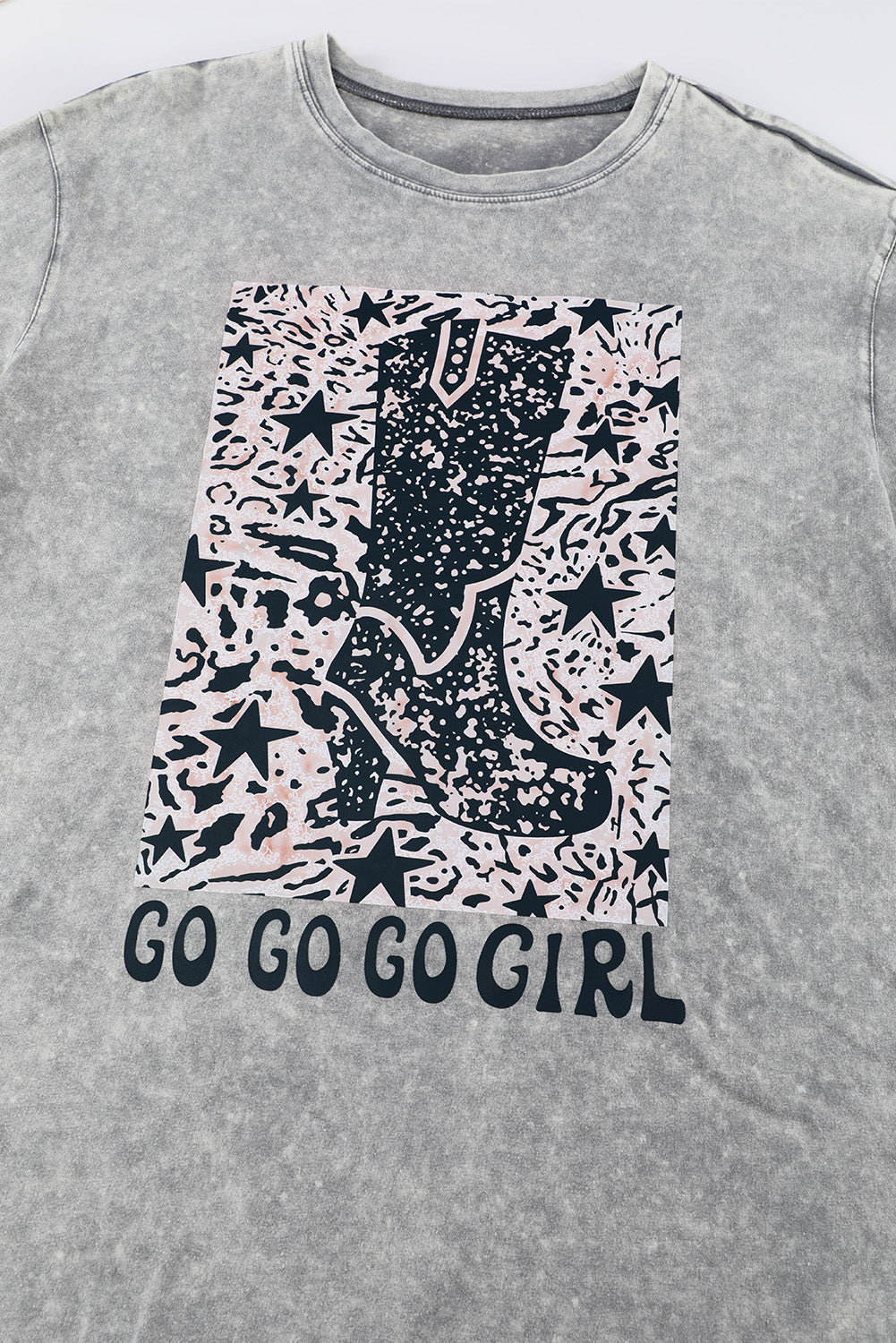 Gray Let's Go Girls Cowboy Boots Graphic Tee