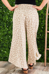 Leopard Plus Size Leopard Wide Leg Pants