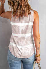 Apricot Tie-dye Print Tank Top