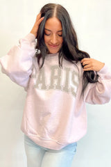 Pink PAIRS Graphic Oversized Sweatshirt