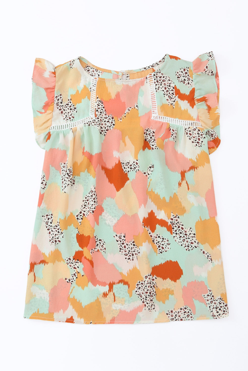 Yellow  Abstract Printed Flutter Tank