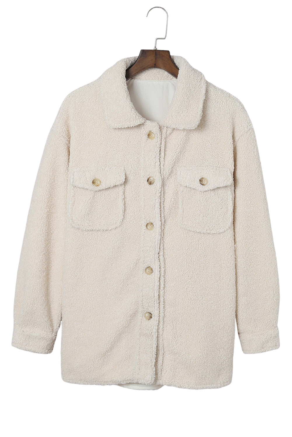 Brown Flap Pockets Button Front Jacket