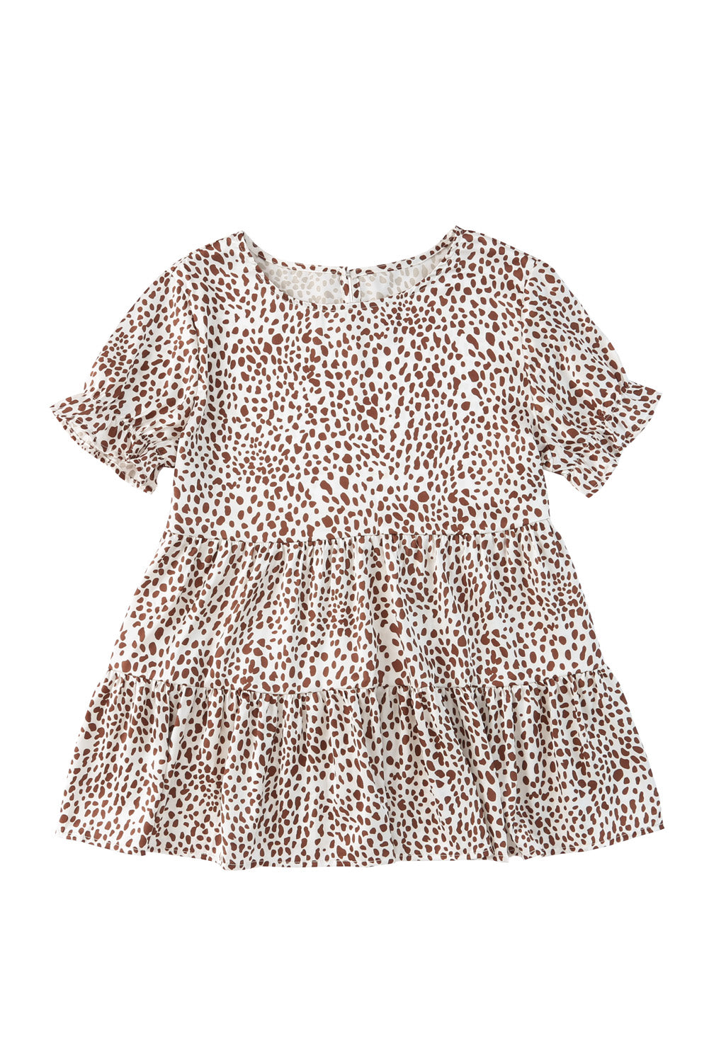 Leopard Tiered Leopard Short Sleeve Top