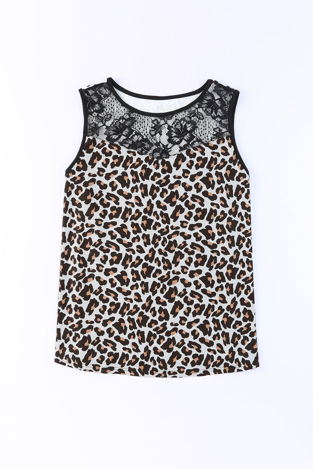 Leopard Plus Size Lace Splicing Leopard Print Tank Top