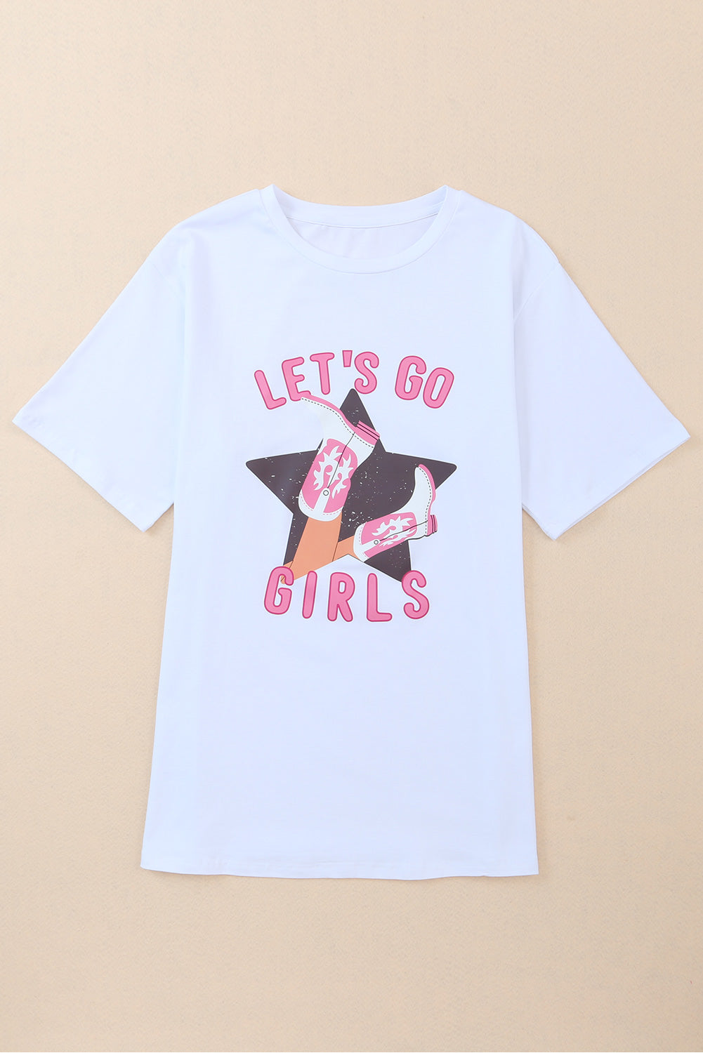 Gray Lets Go Girls Western Graphic Tee