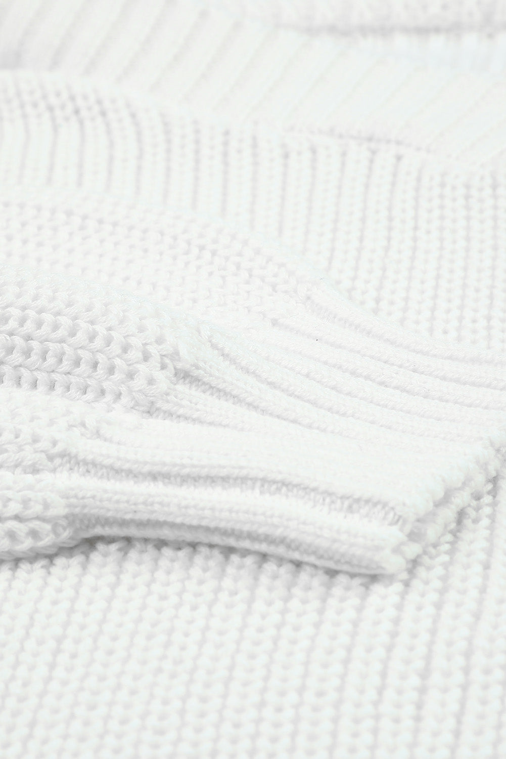 White Dew Shoulder Knitted Sweater