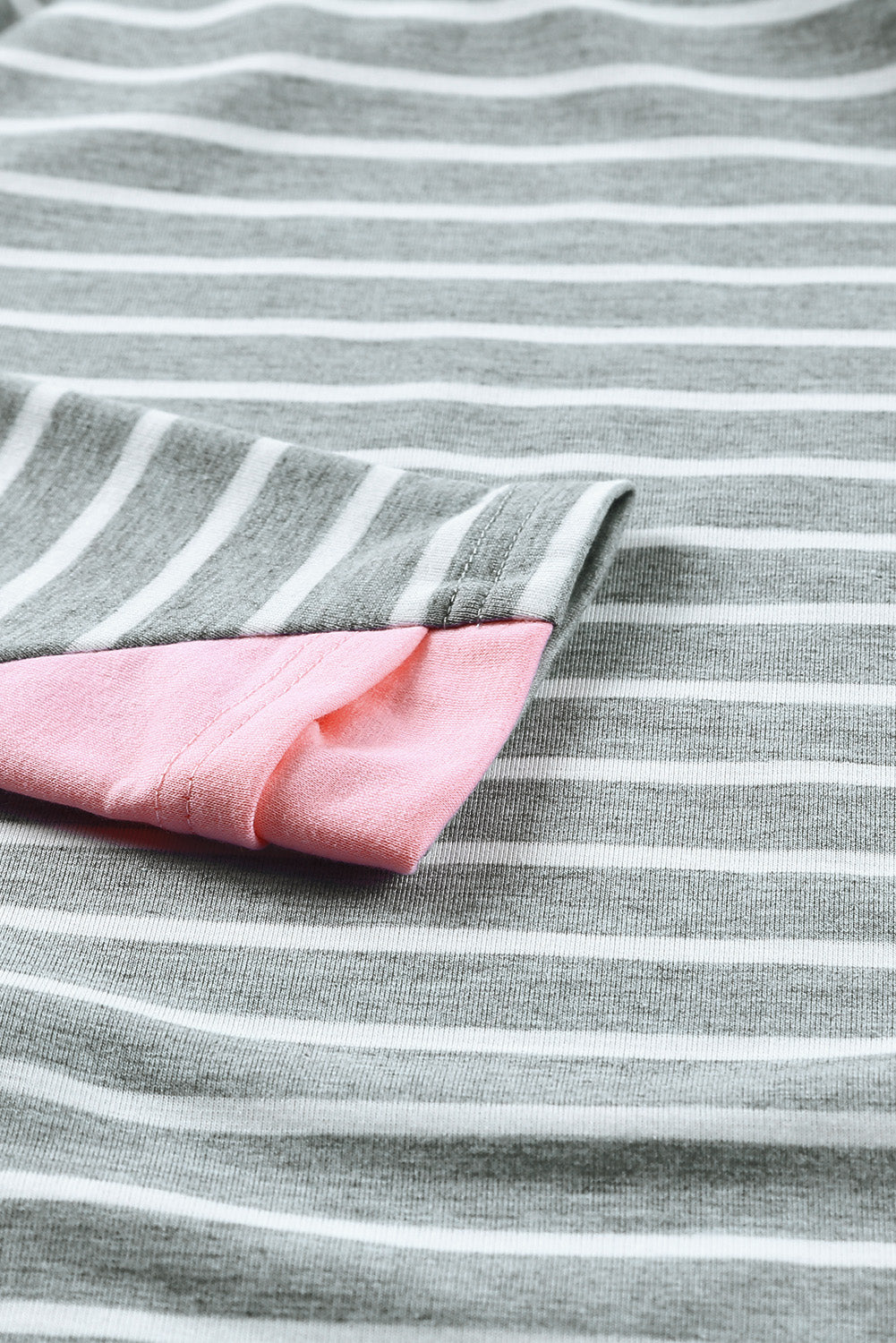 Striped Cowl Neck Hoodie with Pocket