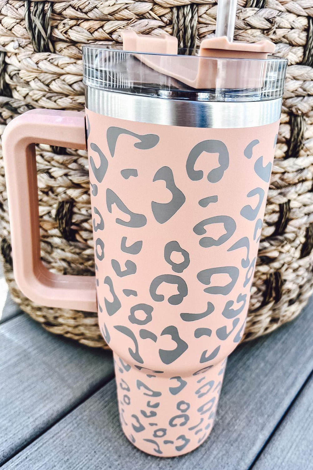 Rose Leopard Spotted 304 Stainless Double Insulated Cup 40oz