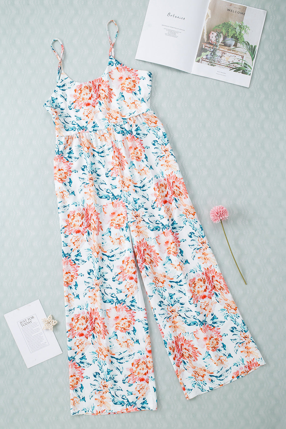 White Floral Patchwork Ribbed Maxi Dress with Pockets