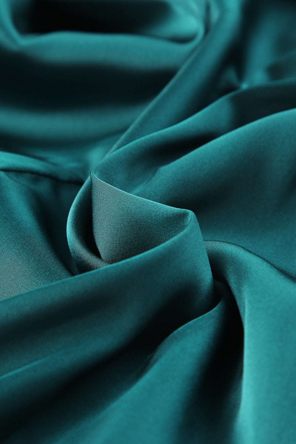 Green Spaghetti Straps Cowl Neck Satin Jumpsuit