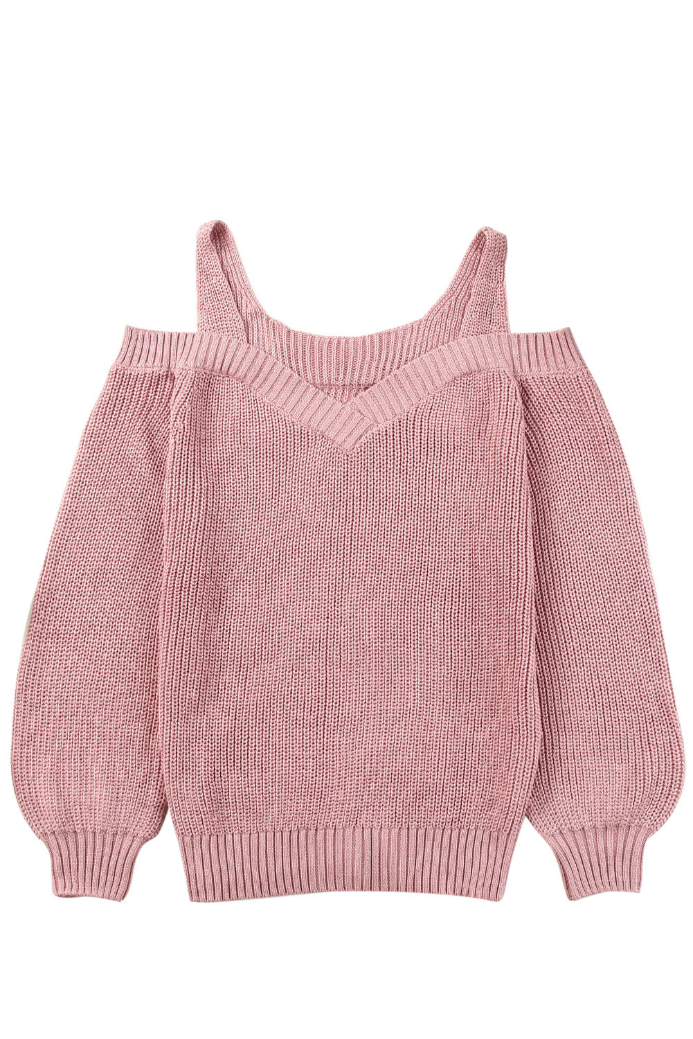 White Dew Shoulder Knitted Sweater