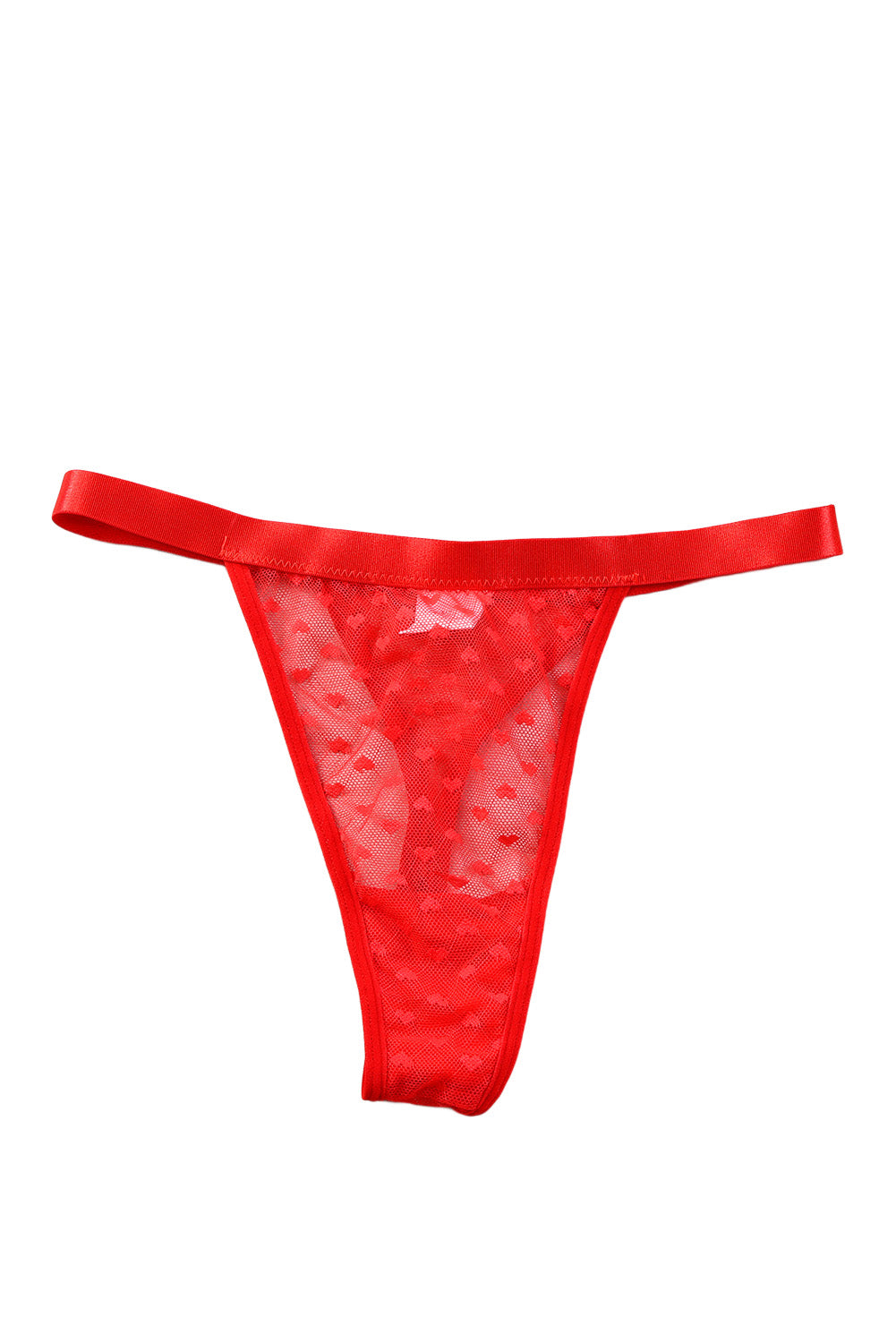 Red Heart Pattern Dotty Mesh Valentines Sexy Panties