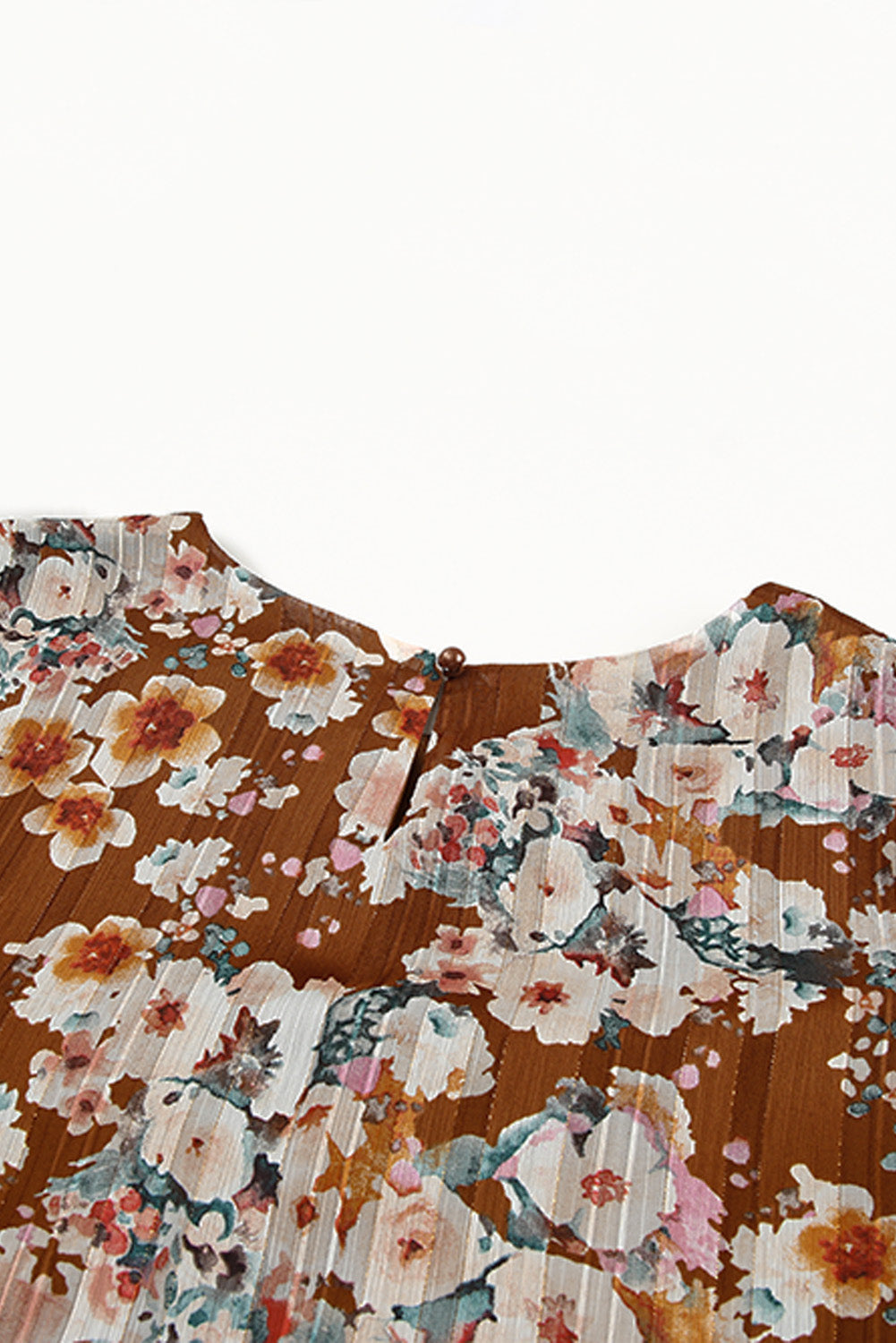 Brown Tiered Ruffle Floral Dress