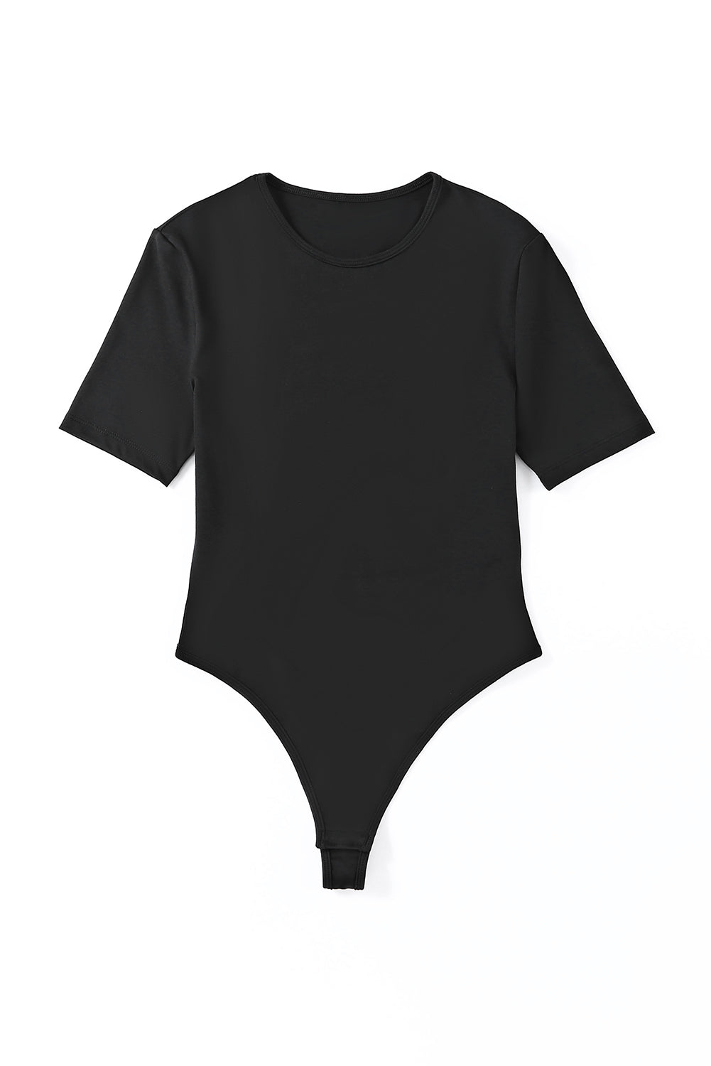 Black Short Sleeve High Cut Bodysuit