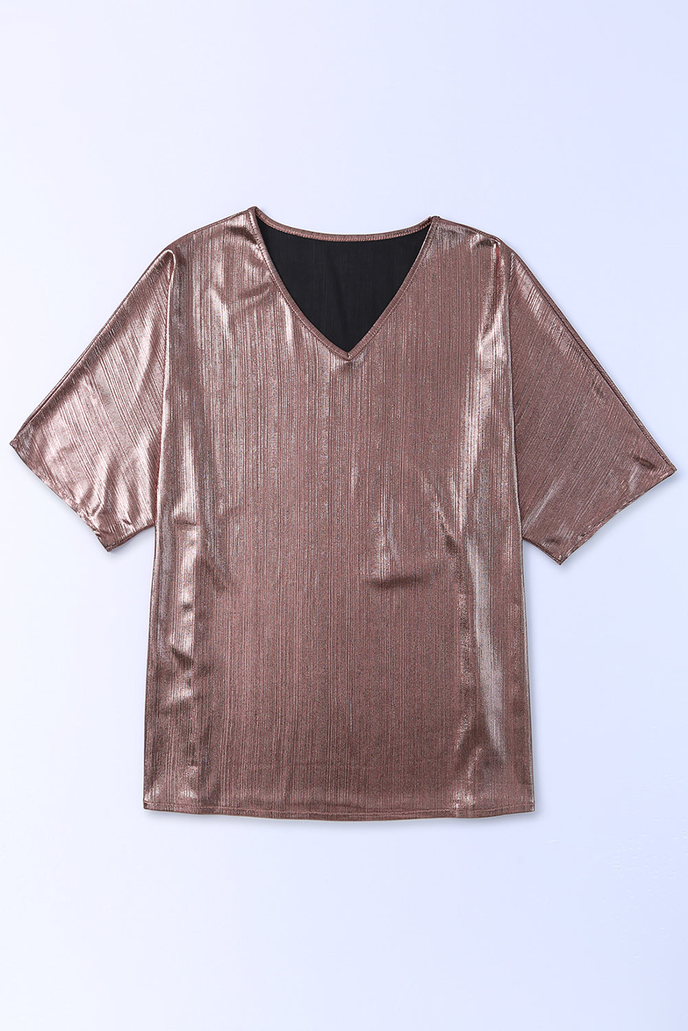 Pink Copper Textured Oversize Foil T-Shirt