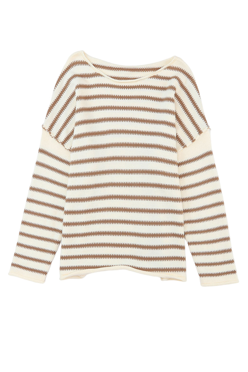 Yellow Striped Drop Shoulder Oversized Sweater