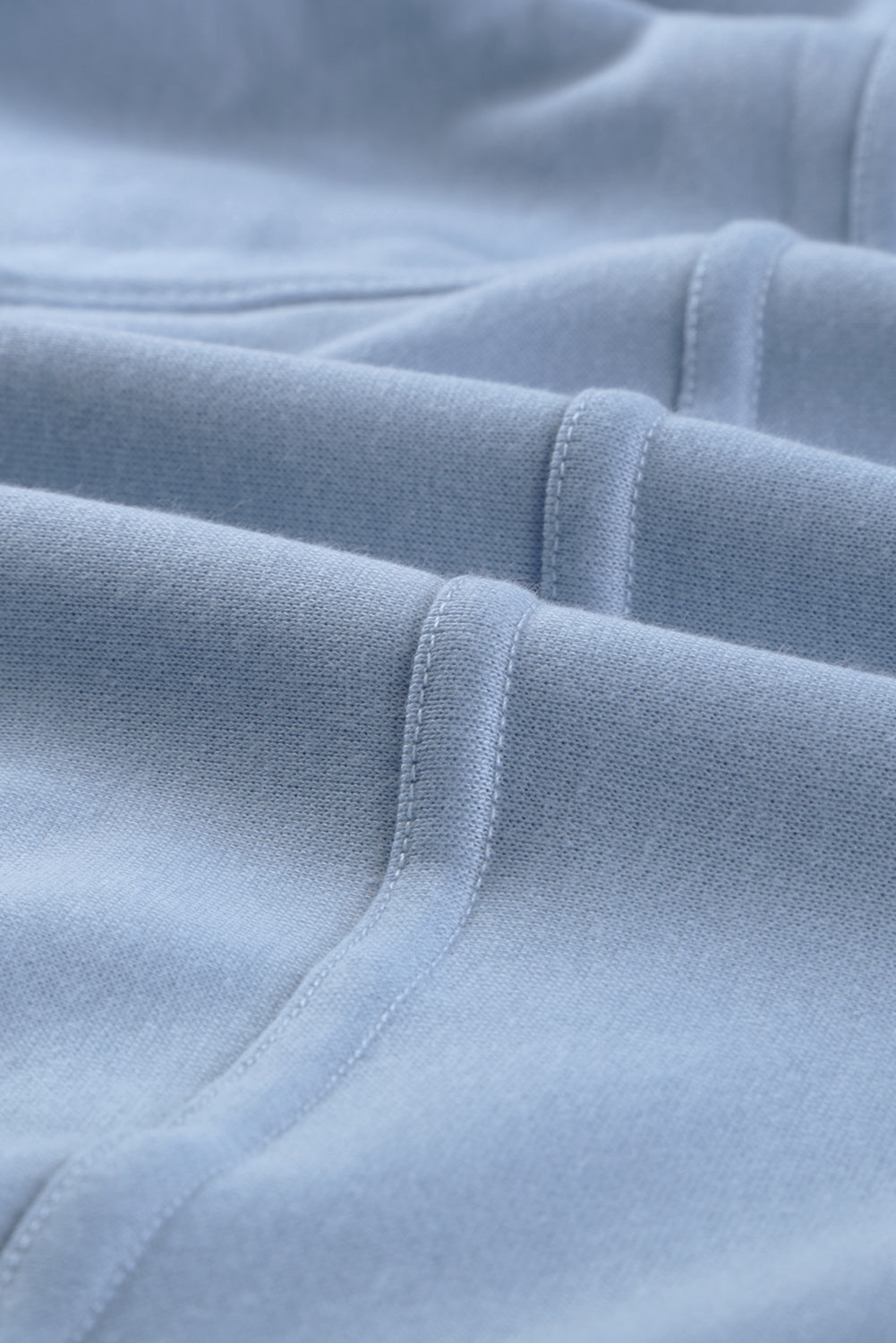 Cotton Pocketed Half Zip Pullover Sky Blue Sweatshirt