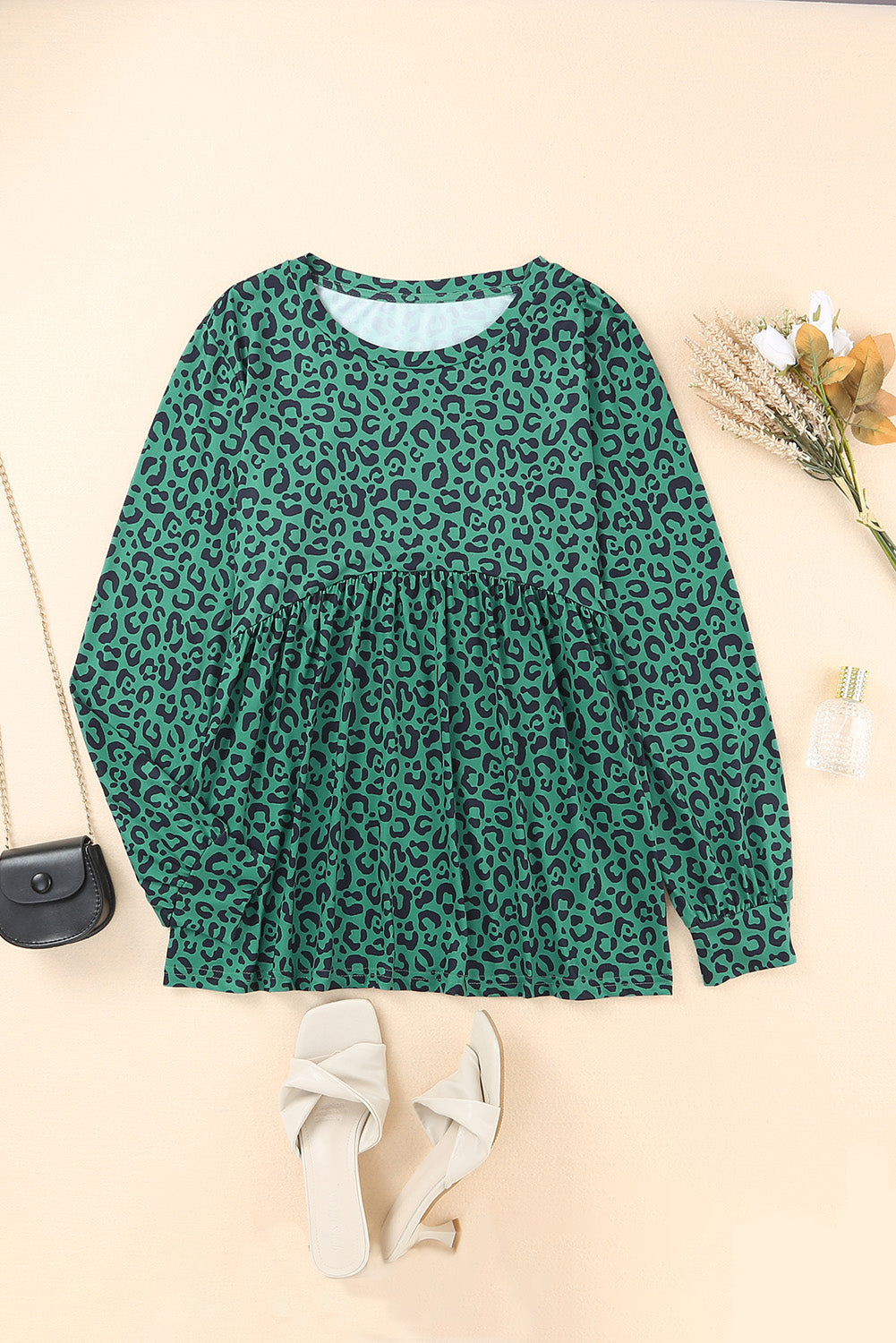 Leopard Long Sleeve Flowy Top