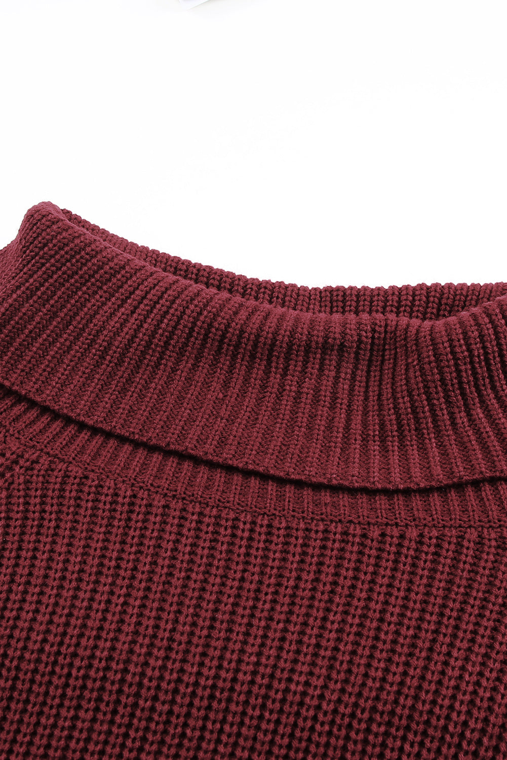 Brown Ribbed Knit Off Shoulder Sweater